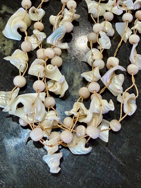 Jewelry - Handmade white Mother-of-Pearl Shell Necklace 18”